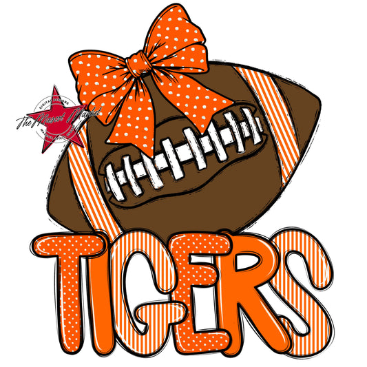 Tigers Football Spirit Design-Orange