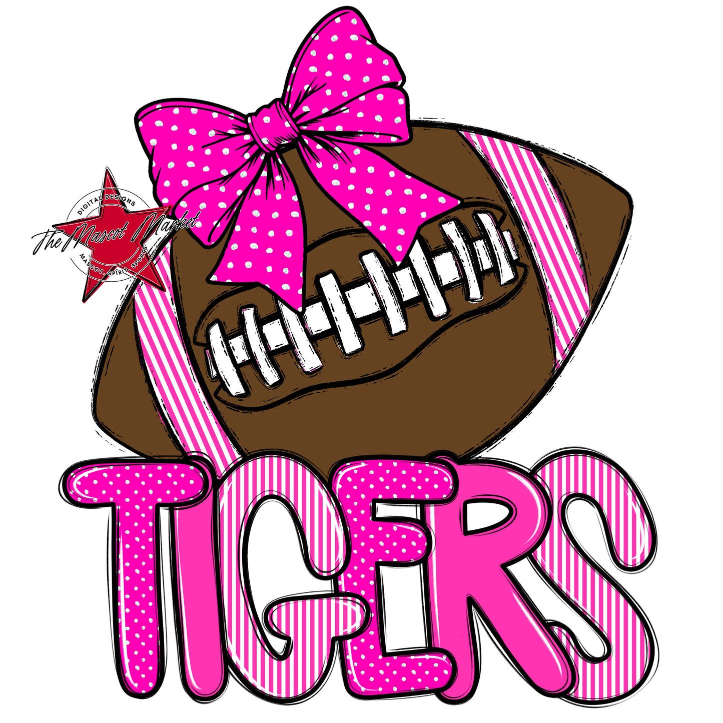Tigers Football Spirit Design-Pink