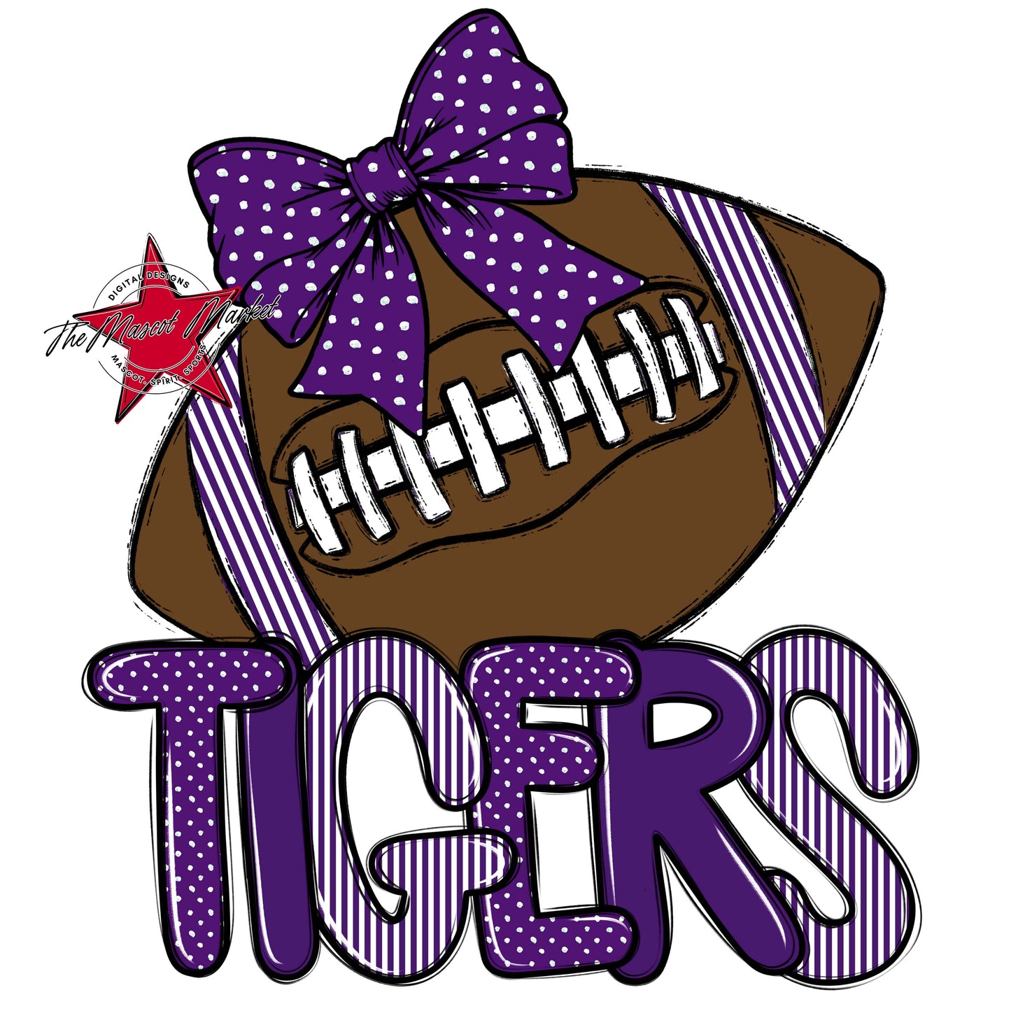 Tigers Football Spirit Design-Purple