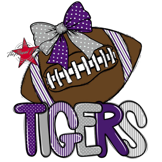 Tigers Football Spirit Design-Purple & Grey