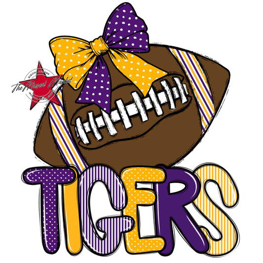Tigers Football Spirit Design-Purple & Yellow
