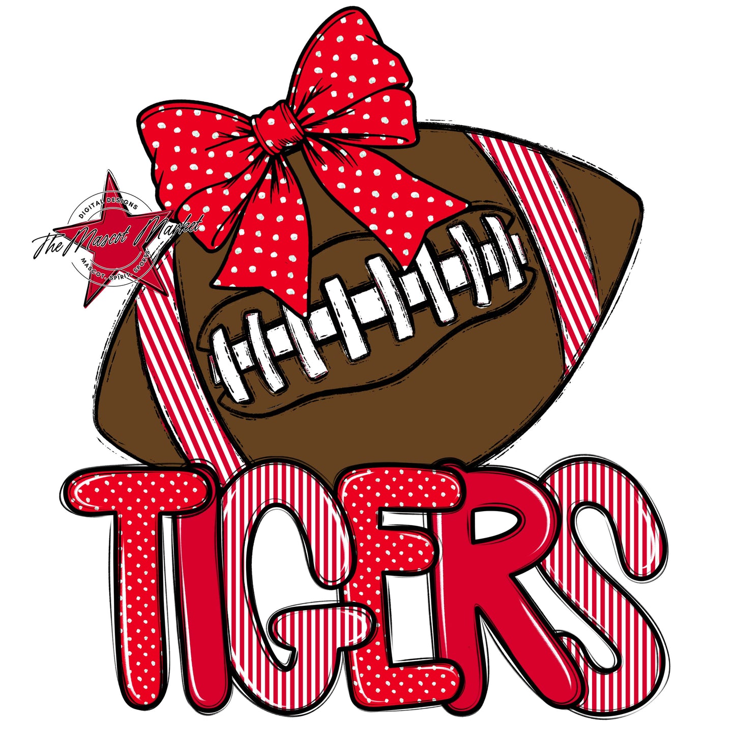 Tigers Football Spirit Design-Red