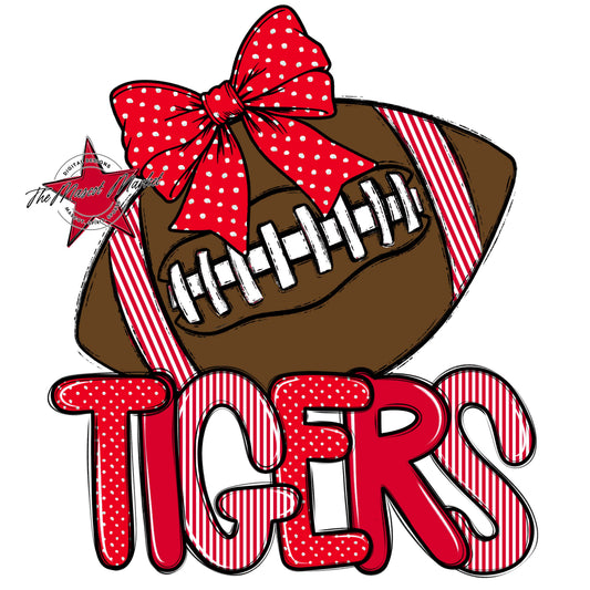 Tigers Football Spirit Design-Red