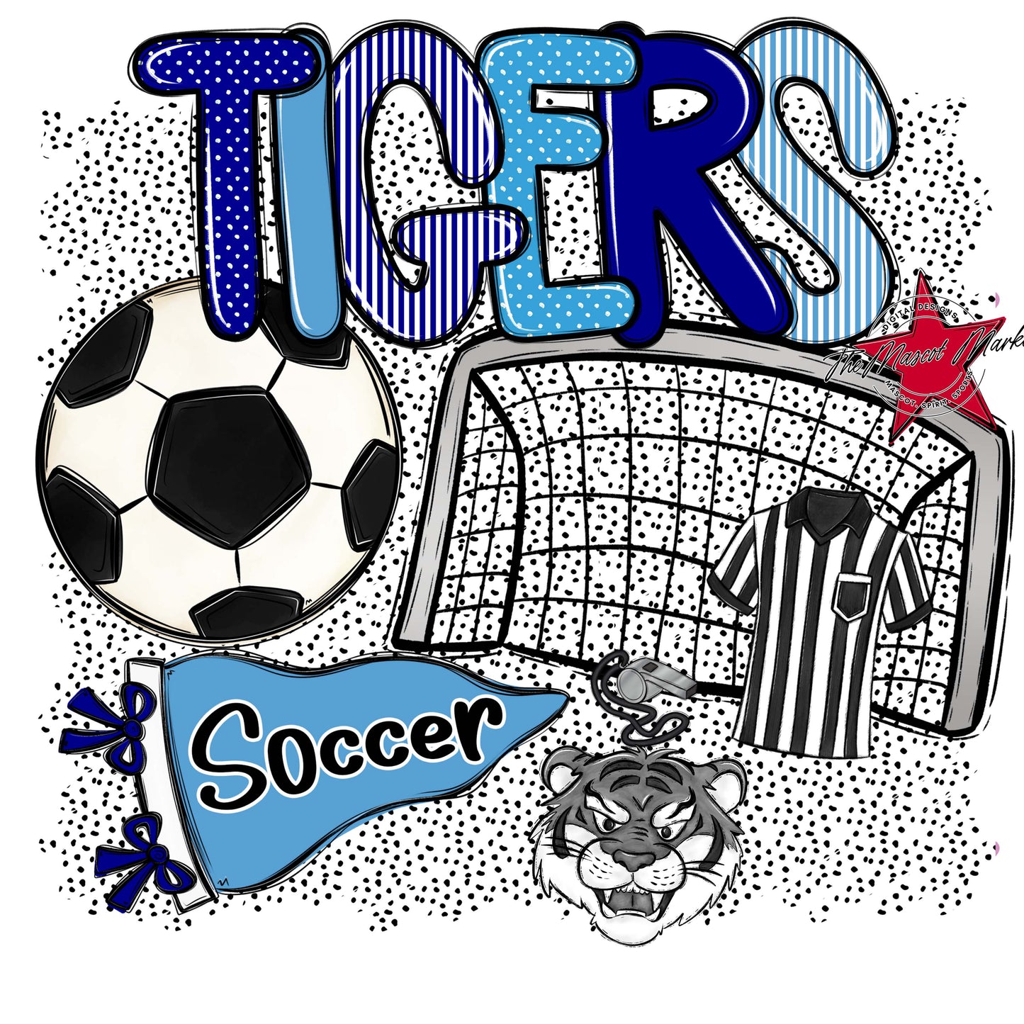 Tigers Soccer Spirit-Blue & Carolina Blue