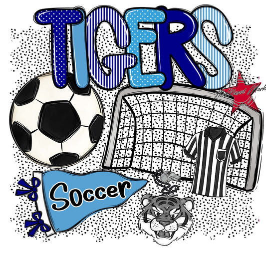 Tigers Soccer Spirit-Blue & Carolina Blue