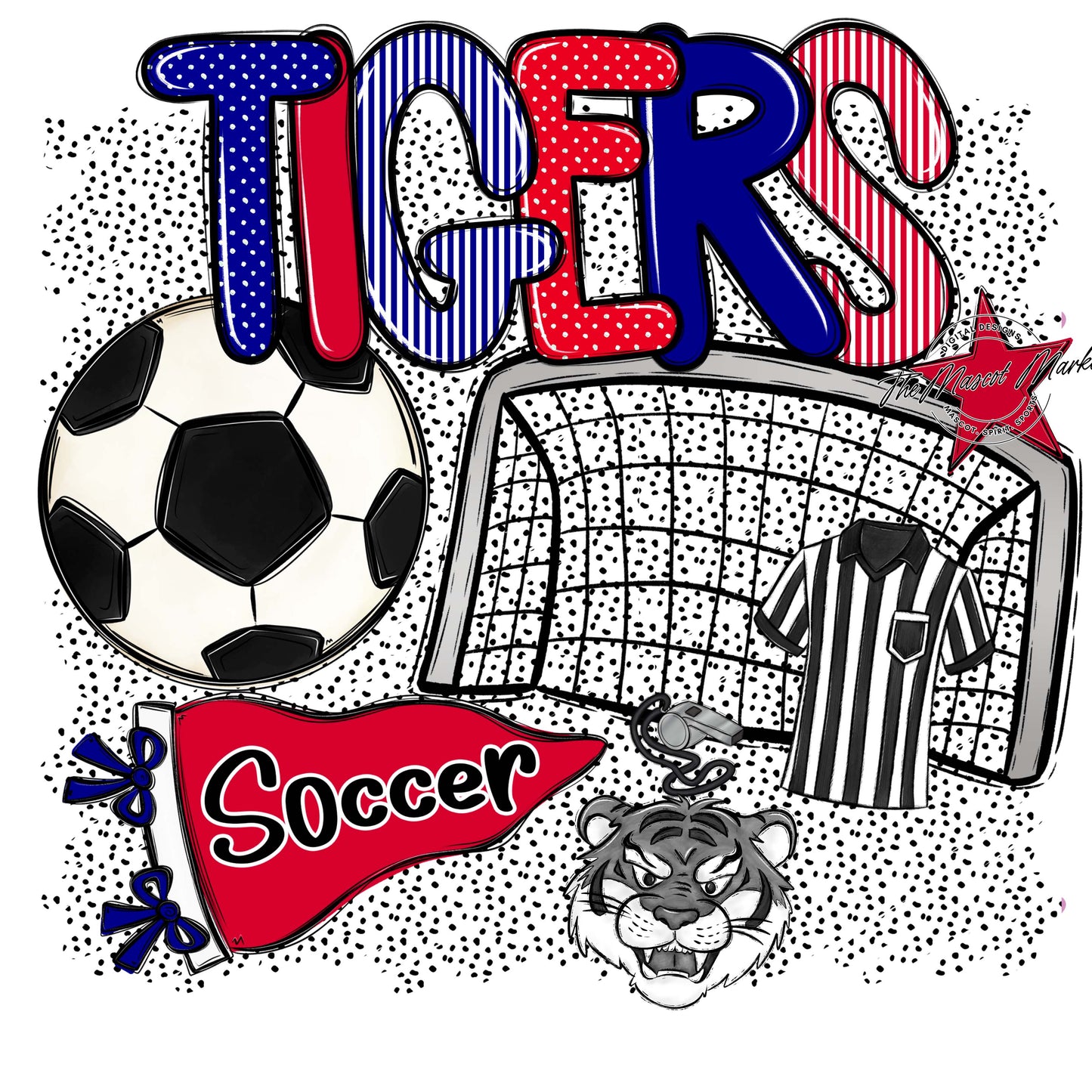 Tigers Soccer Spirit-Blue & Red
