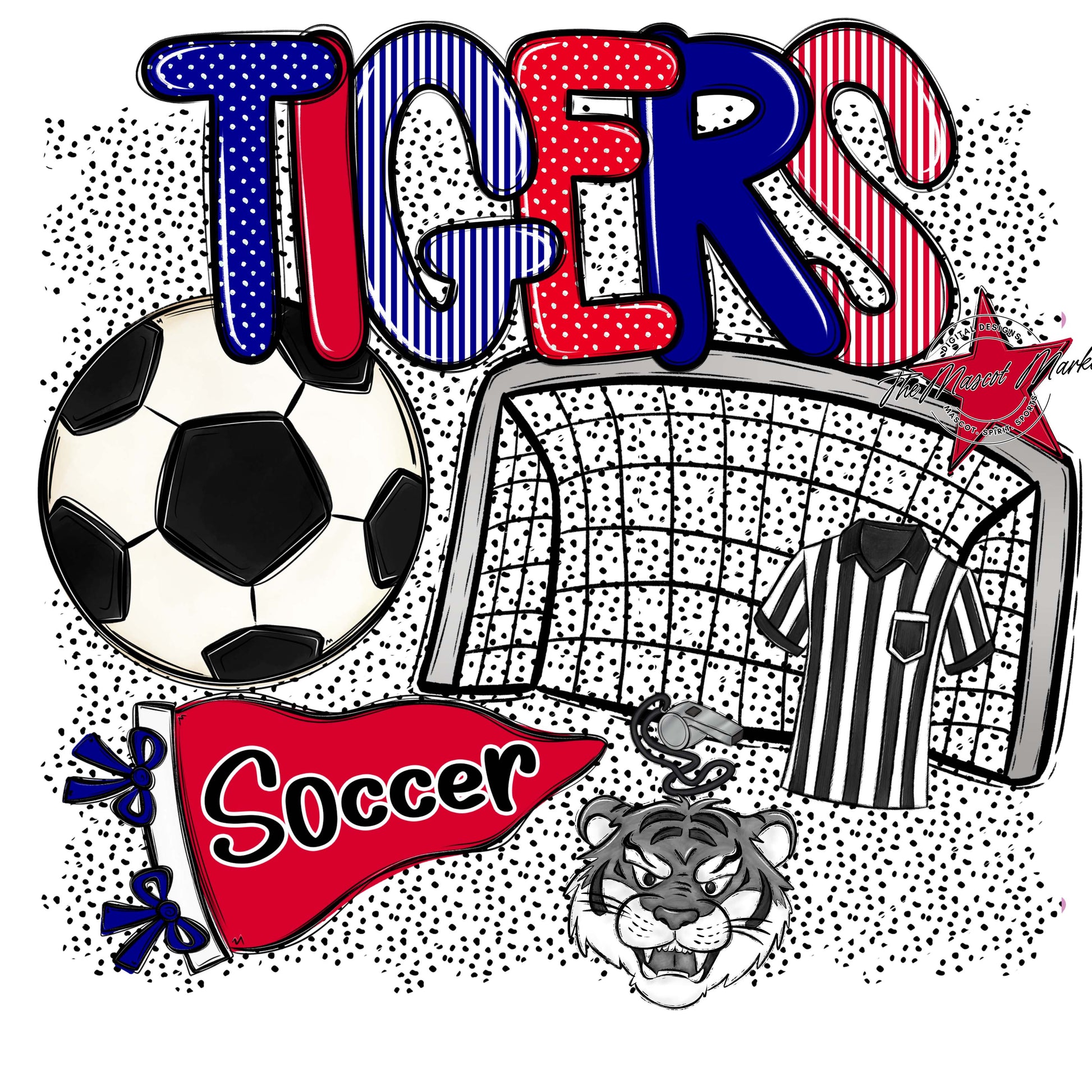 Tigers Soccer Spirit-Blue & Red