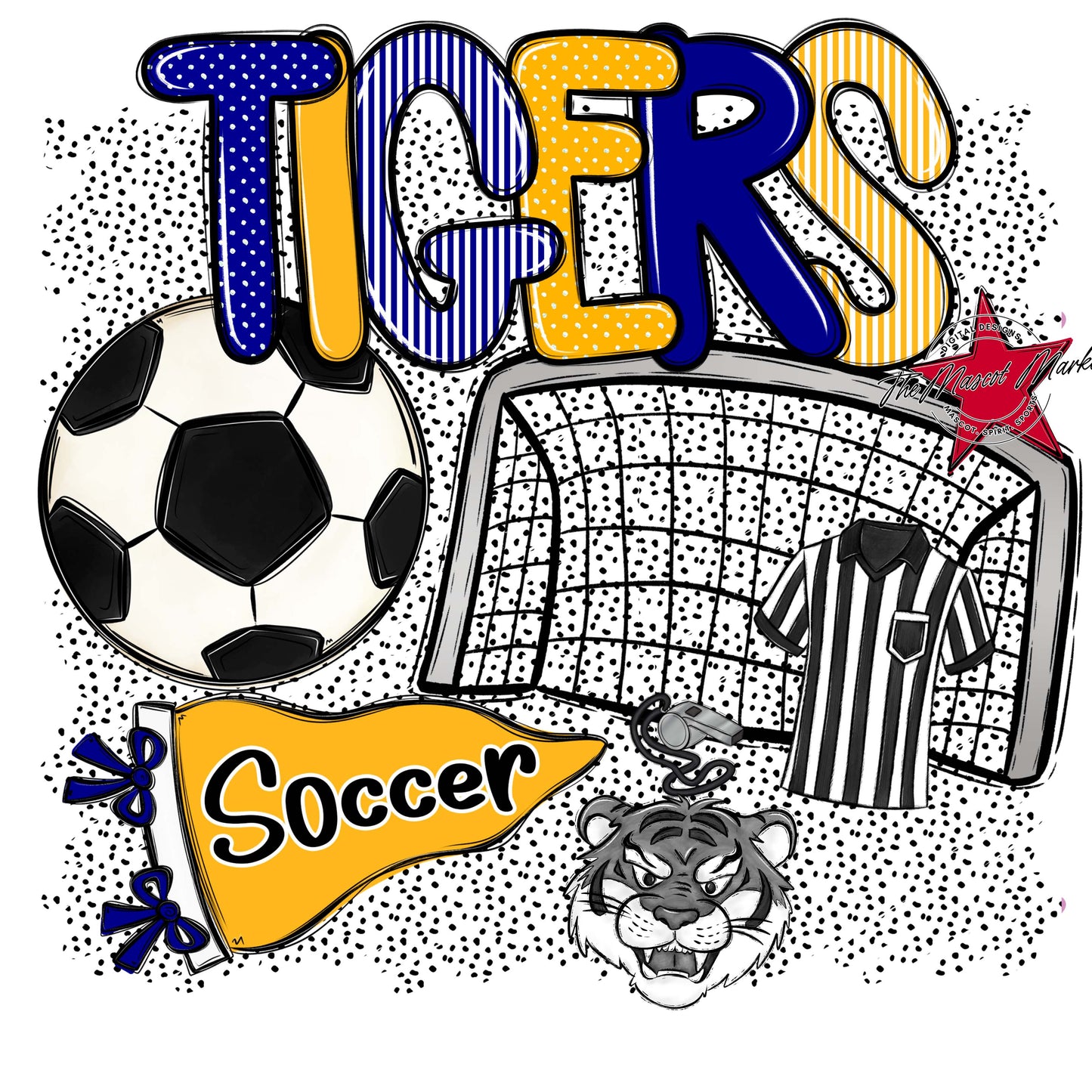 Tigers Soccer Spirit-Blue & Yellow