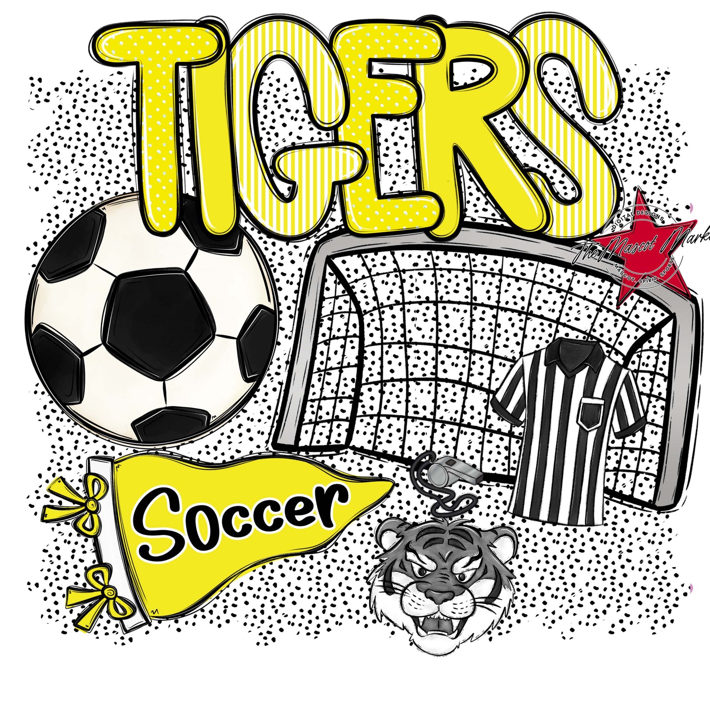 Tigers Soccer Spirit-Bright Yellow
