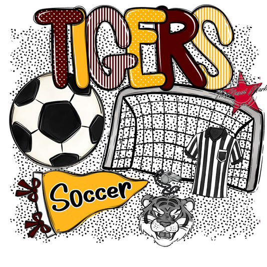 Tigers Soccer Spirit-Maroon & Yellow