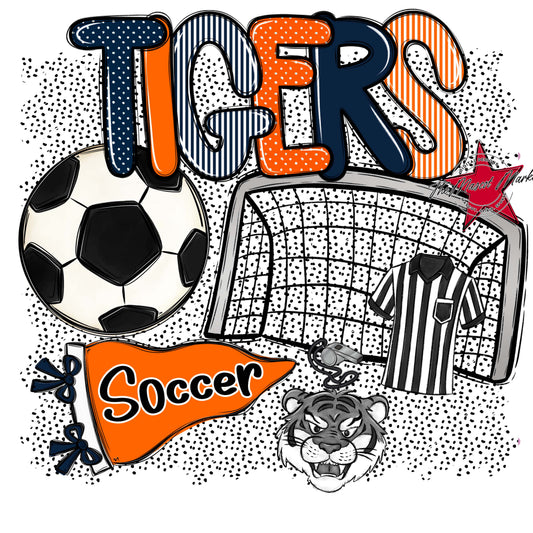 Tigers Soccer Spirit-Navy & Orange