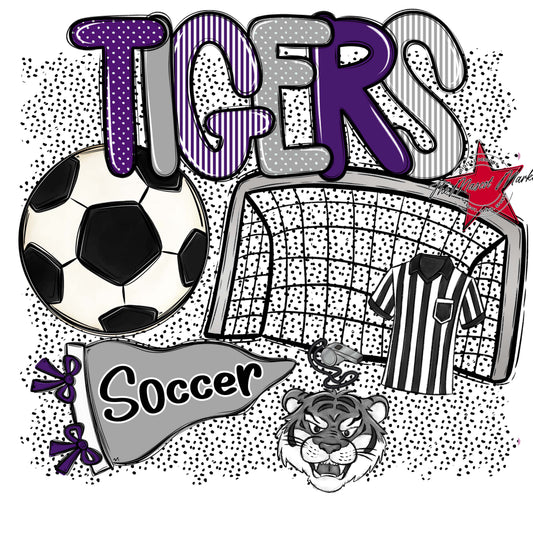 Tigers Soccer Spirit-Purple & Grey