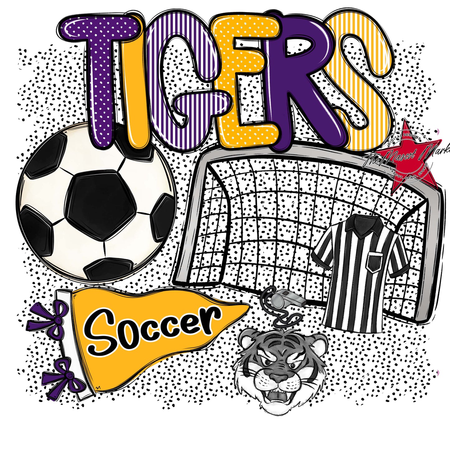 Tigers Soccer Spirit-Purple & Yellow