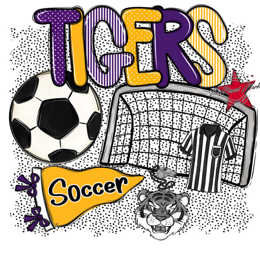 Tigers Soccer Spirit-Purple & Yellow