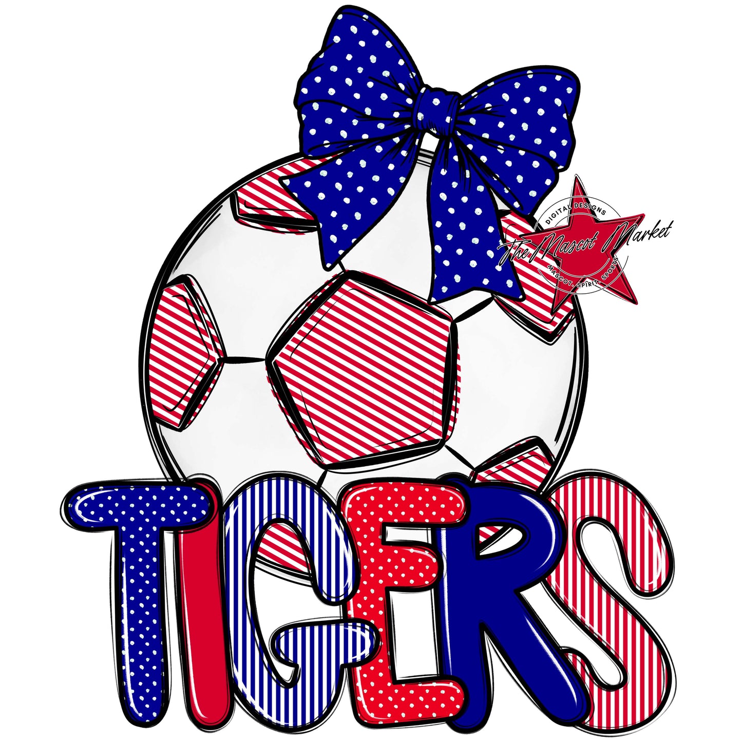 Tigers Soccer Spirit Design-Blue & Red