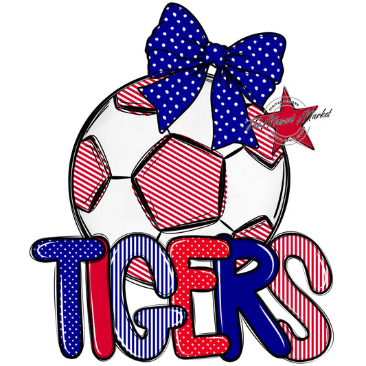 Tigers Soccer Spirit Design-Blue & Red
