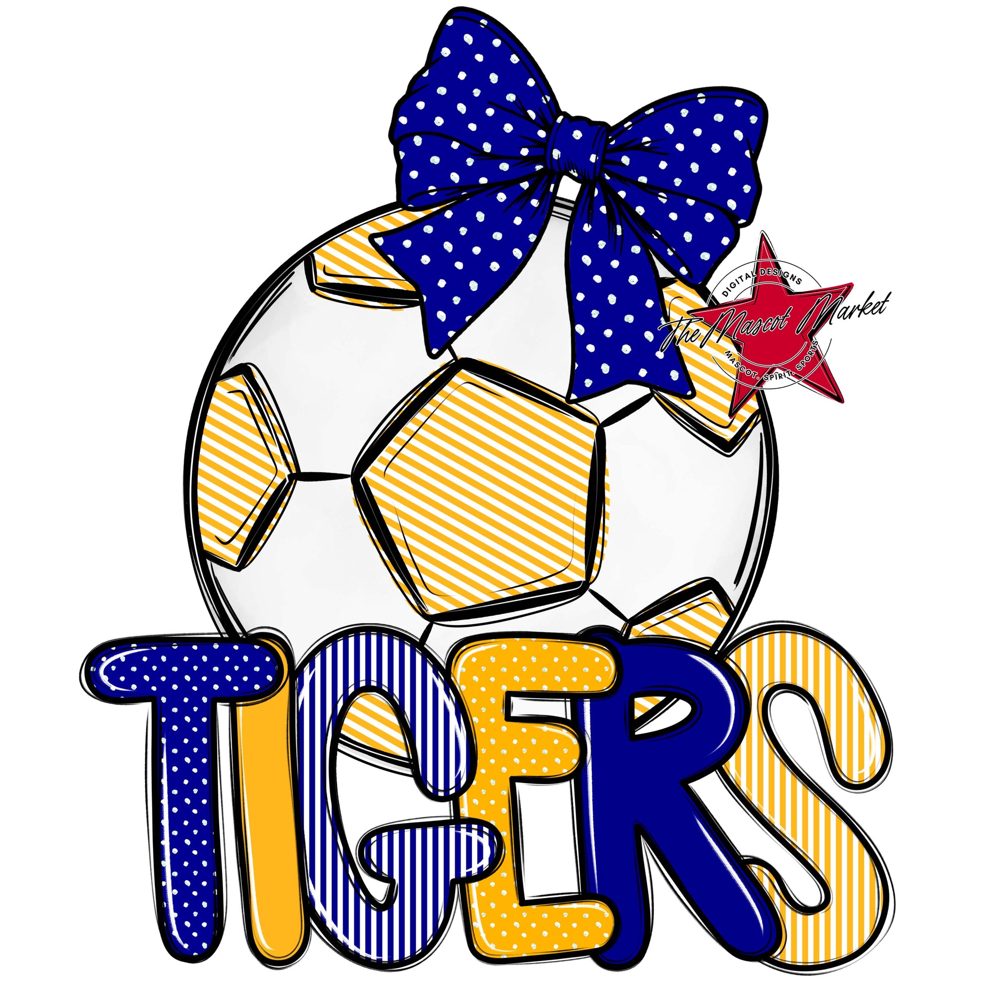 Tigers Soccer Spirit Design-Blue & Yellow