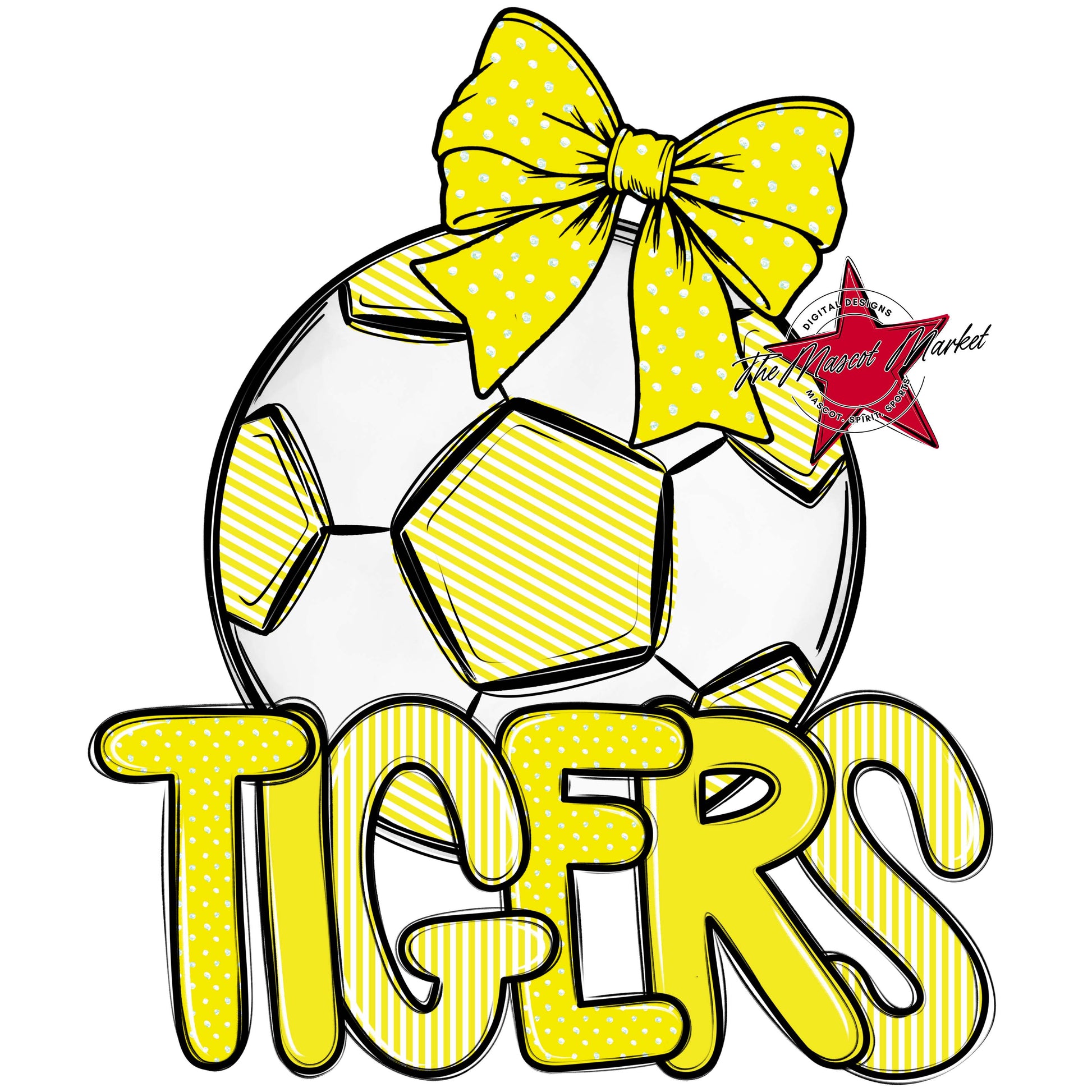 Tigers Soccer Spirit Design-Bright Yellow