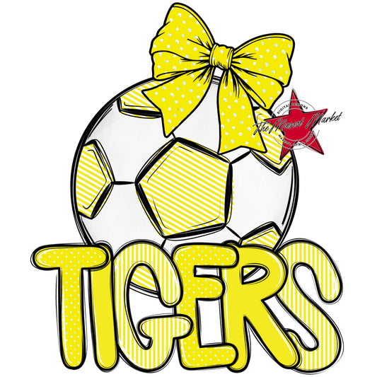 Tigers Soccer Spirit Design-Bright Yellow