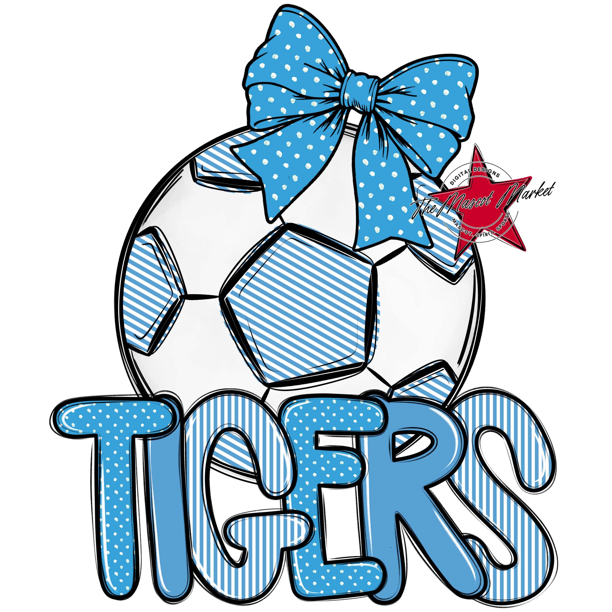 Tigers Soccer Spirit Design-Carolina Blue