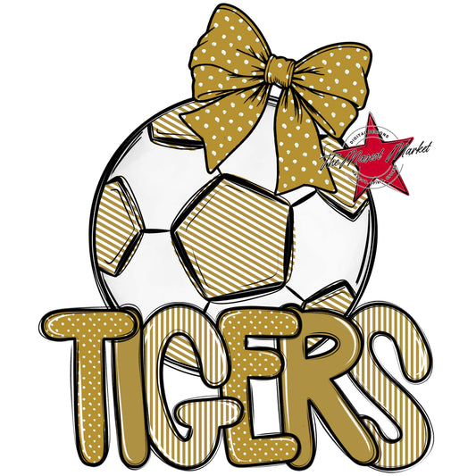 Tigers Soccer Spirit Design-Gold