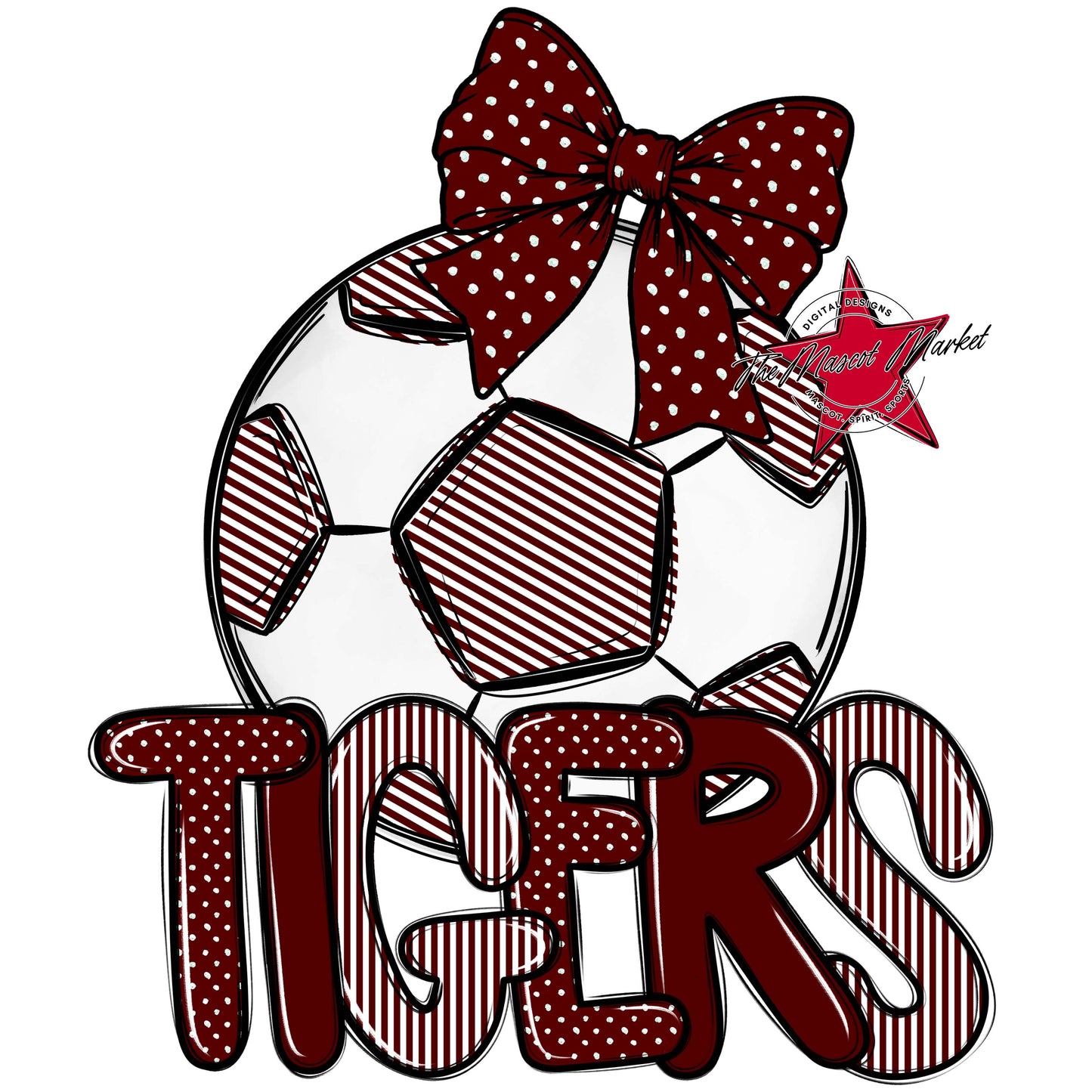 Tigers Soccer Spirit Design-Maroon