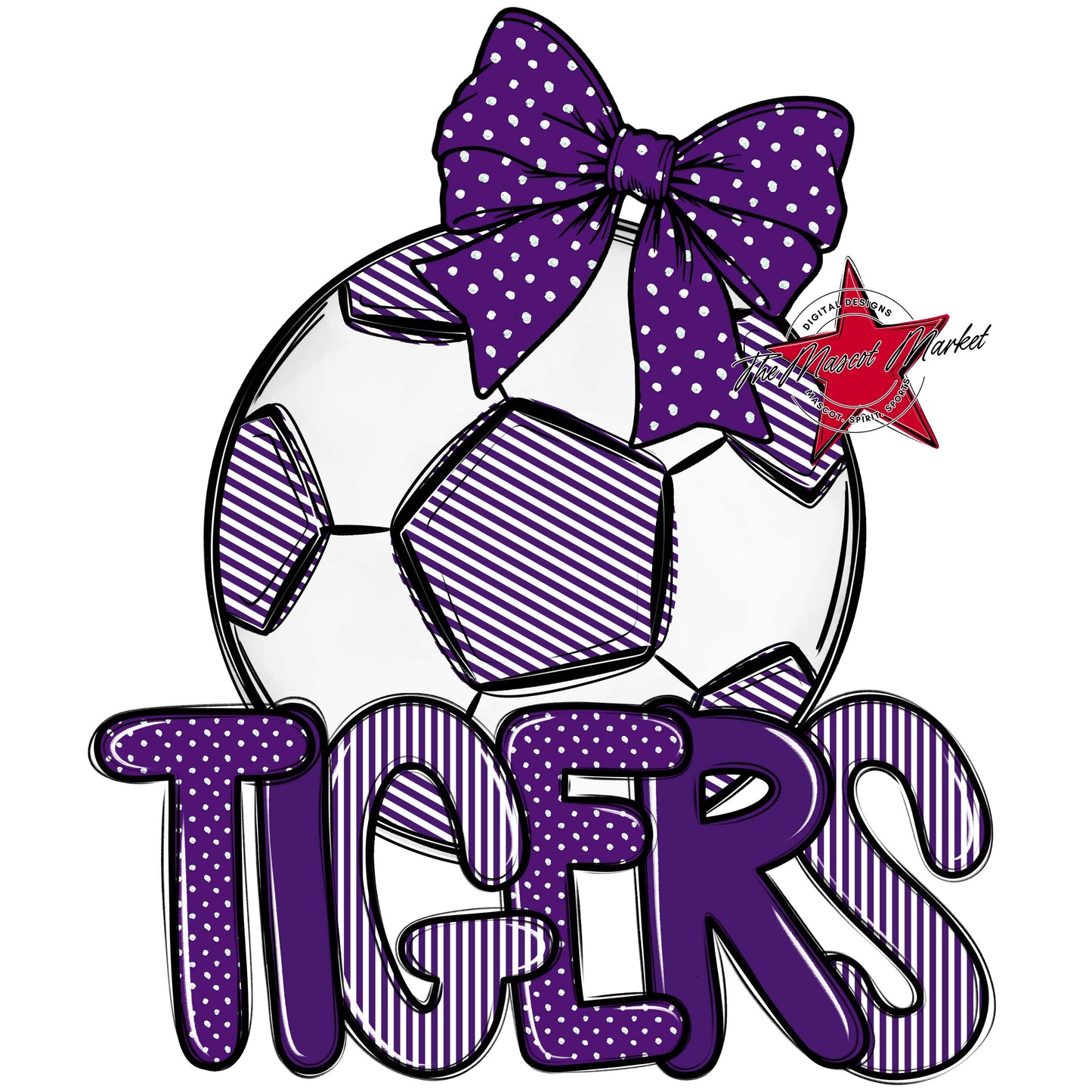 Tigers Soccer Spirit Design-Purple