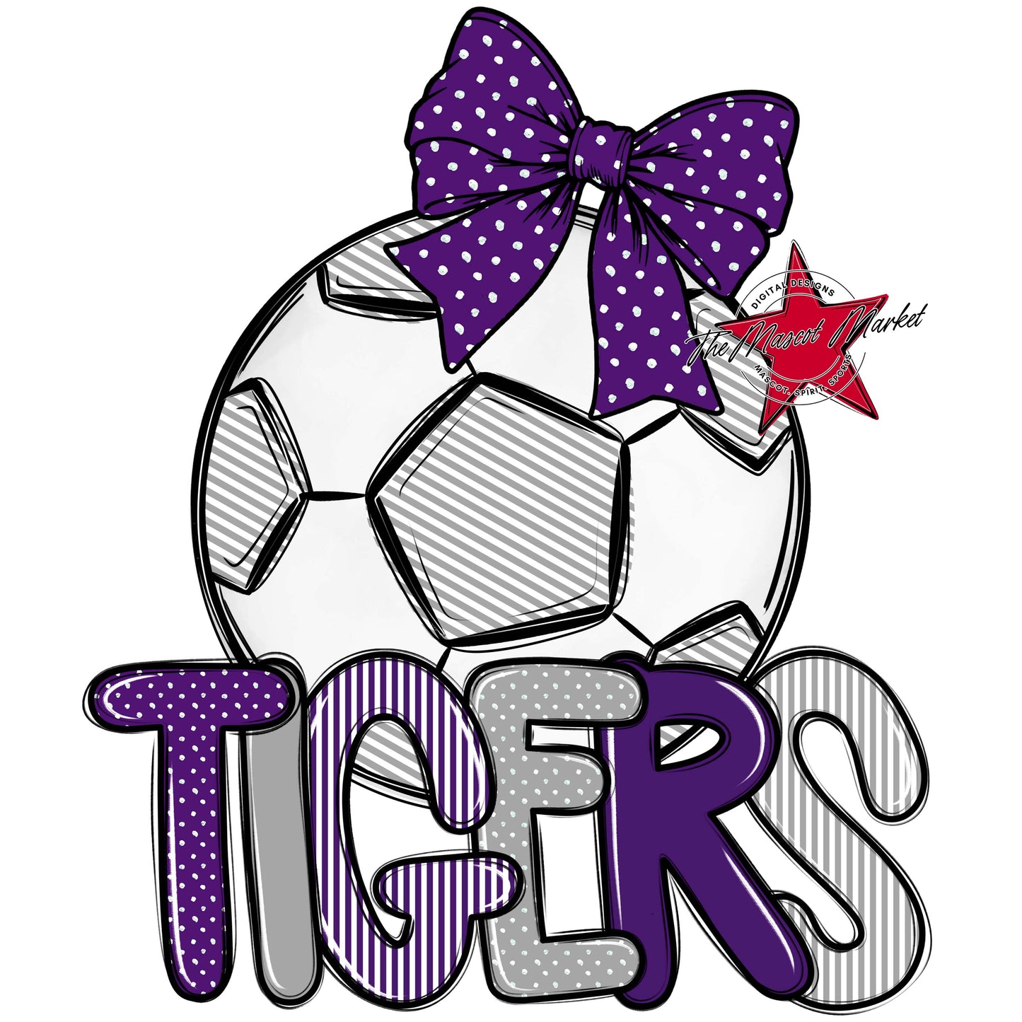 Tigers Soccer Spirit Design-Purple & Grey