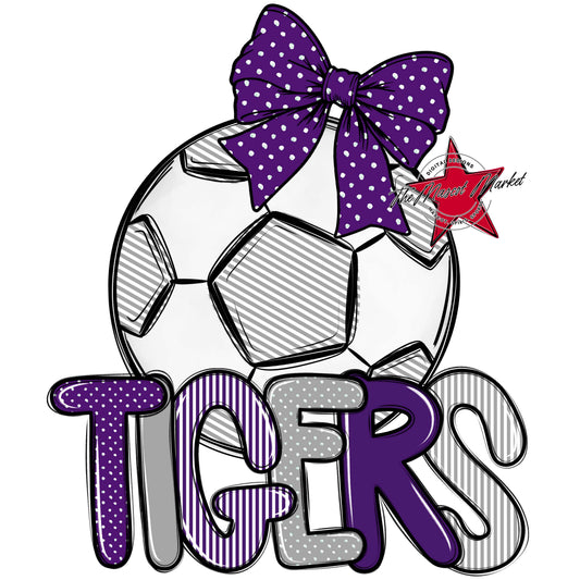 Tigers Soccer Spirit Design-Purple & Grey