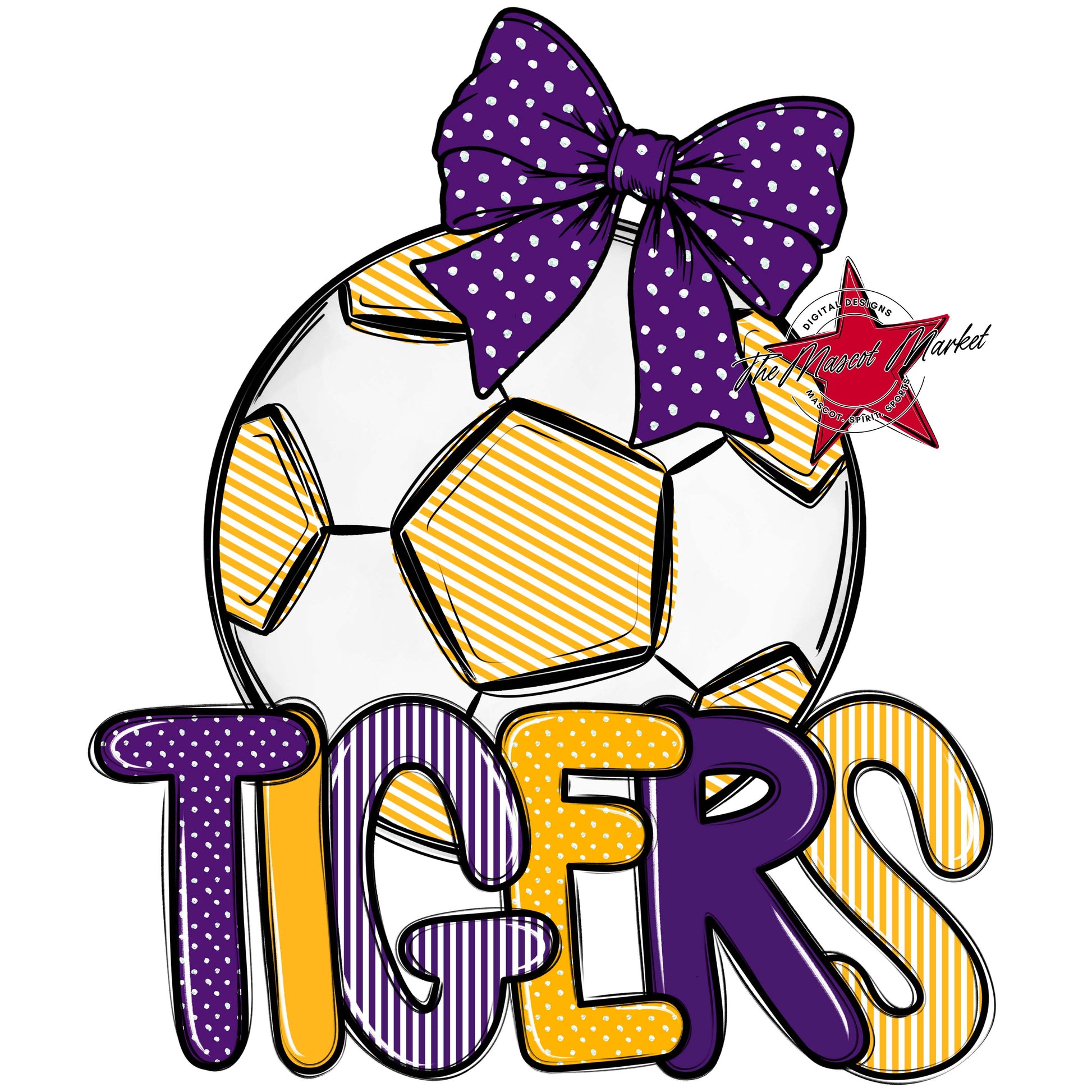 Tigers Soccer Spirit Design-Purple & Yellow