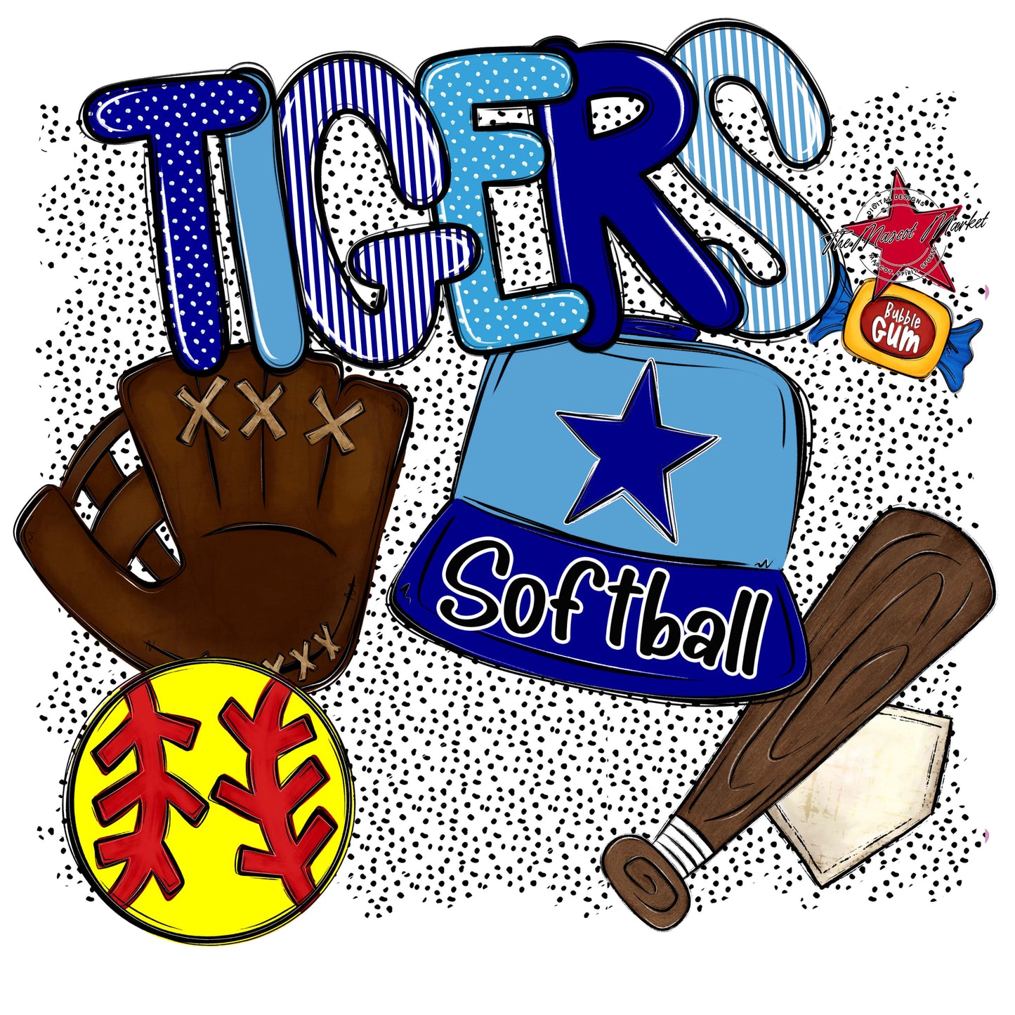 Tigers Softball Spirit-Blue & Carolina Blue