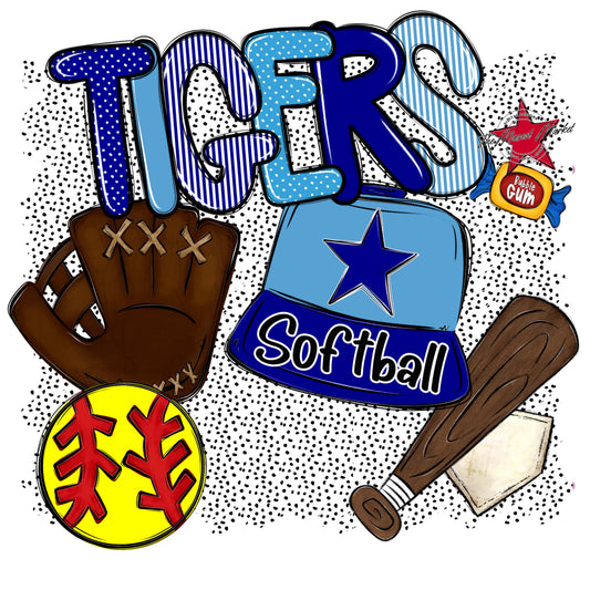 Tigers Softball Spirit-Blue & Carolina Blue