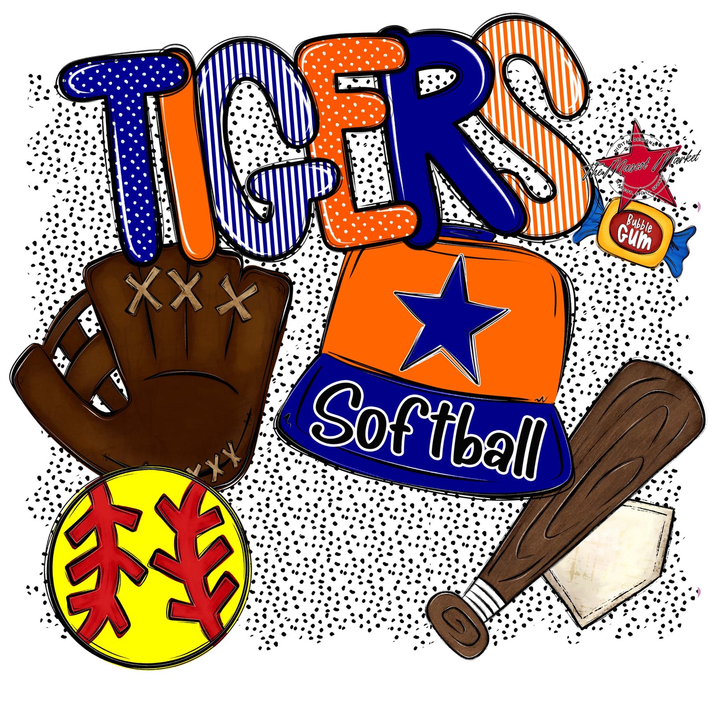Tigers Softball Spirit-Blue & Orange
