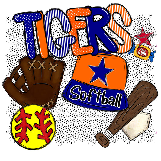 Tigers Softball Spirit-Blue & Orange