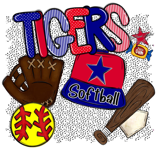 Tigers Softball Spirit-Blue & Red