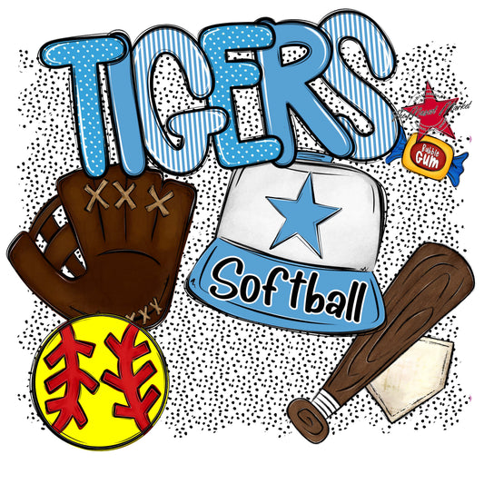 Tigers Softball Spirit-Carolina Blue
