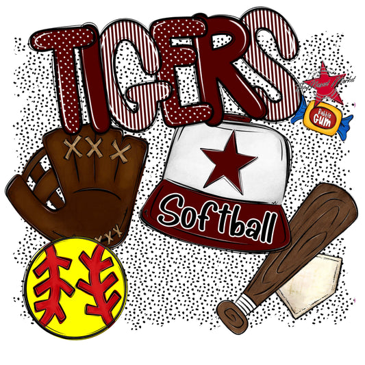 Tigers Softball Spirit-Maroon