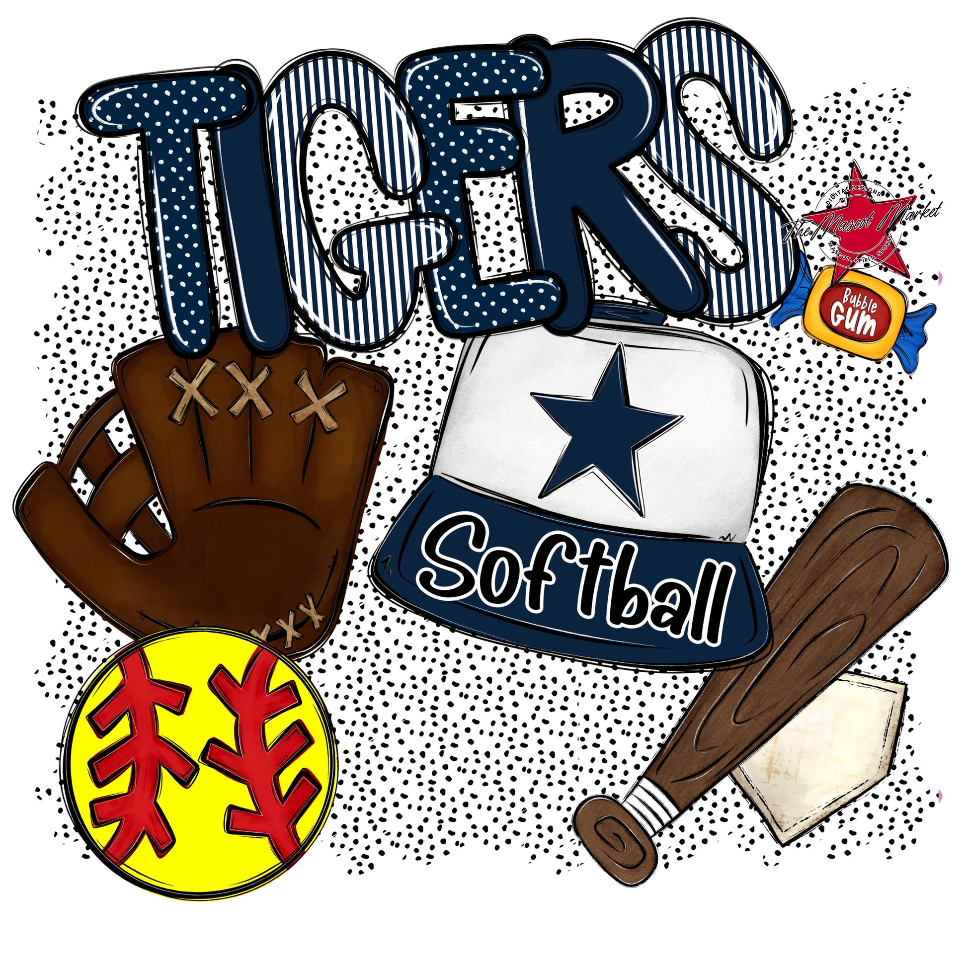 Tigers Softball Spirit-Navy