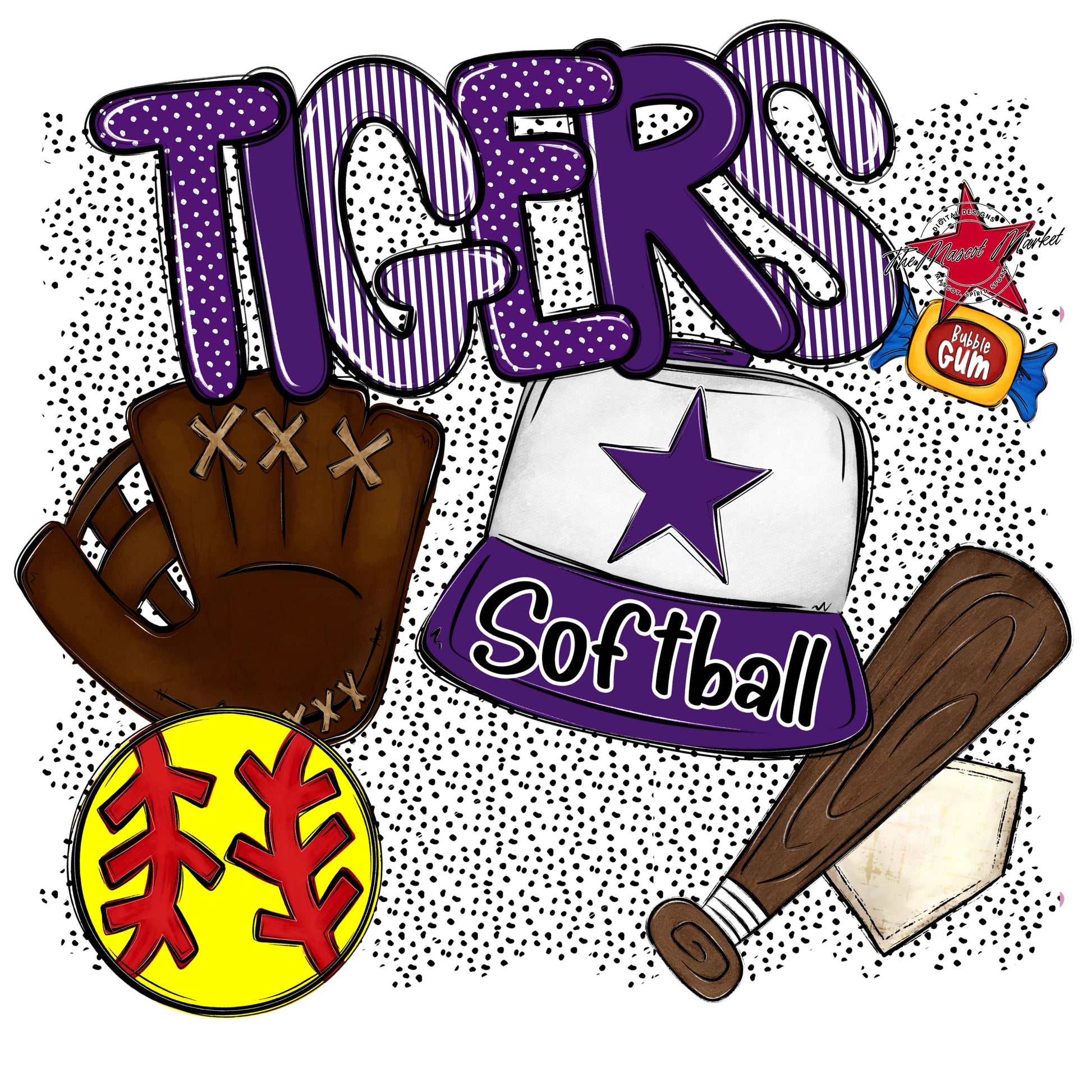 Tigers Softball Spirit-Purple