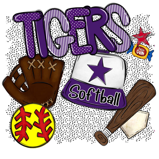 Tigers Softball Spirit-Purple