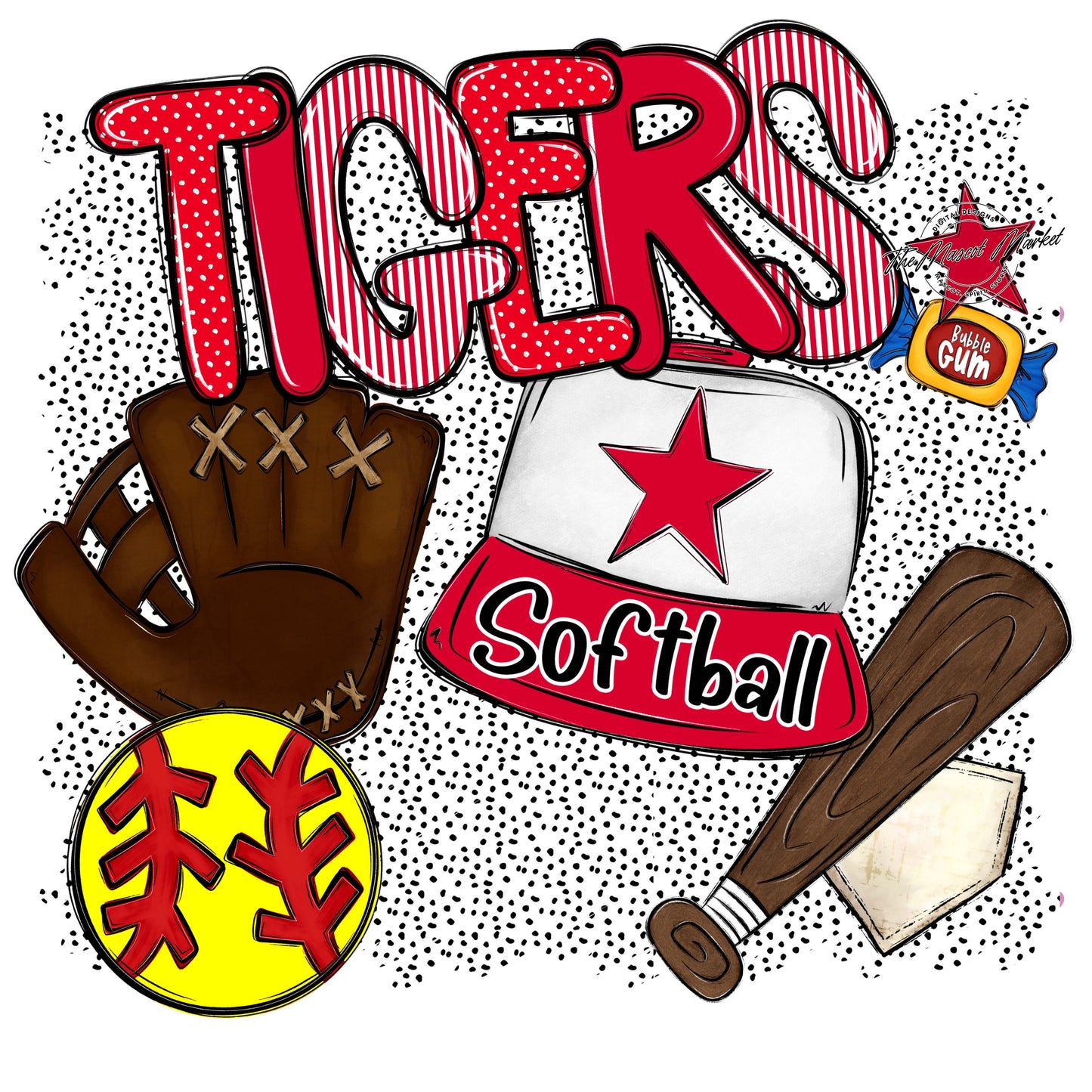 Tigers Softball Spirit-Red
