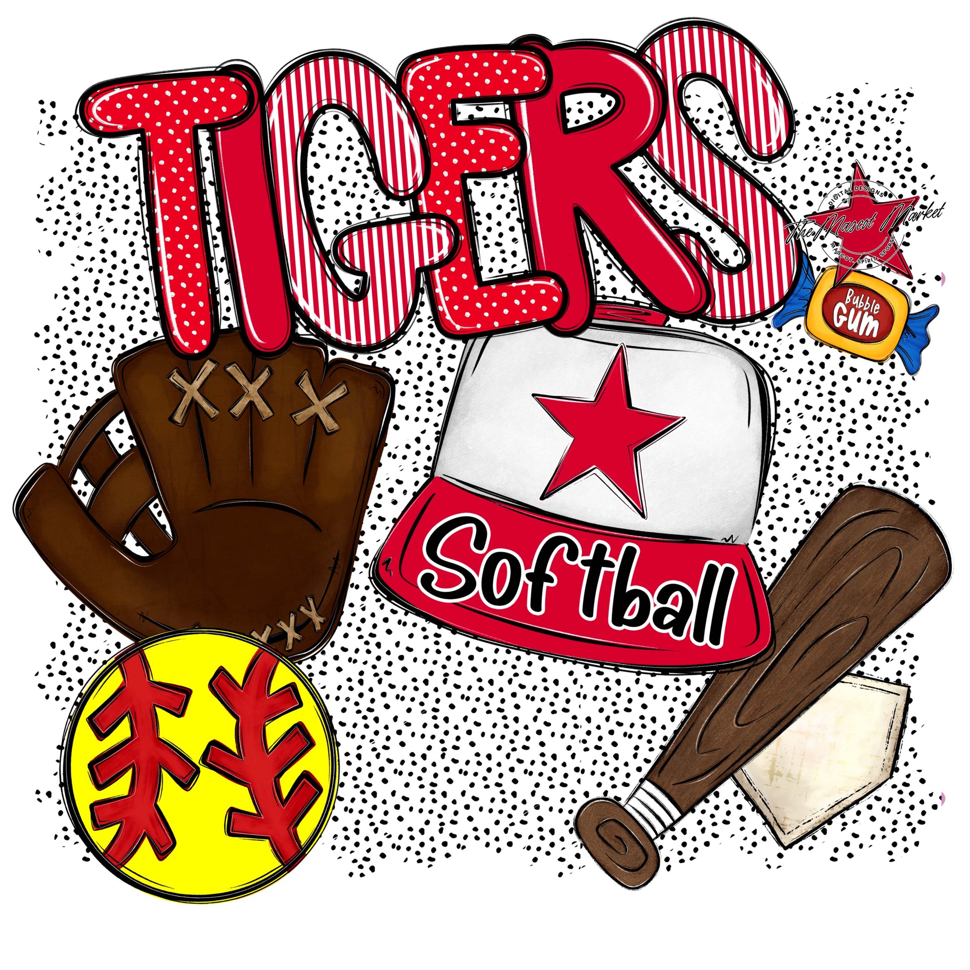 Tigers Softball Spirit-Red