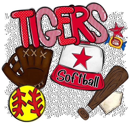 Tigers Softball Spirit-Red