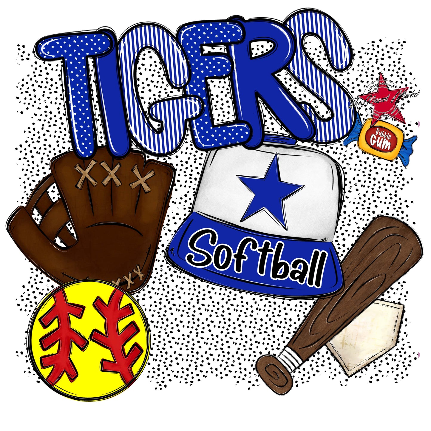 Tigers Softball Spirit-Royal Blue