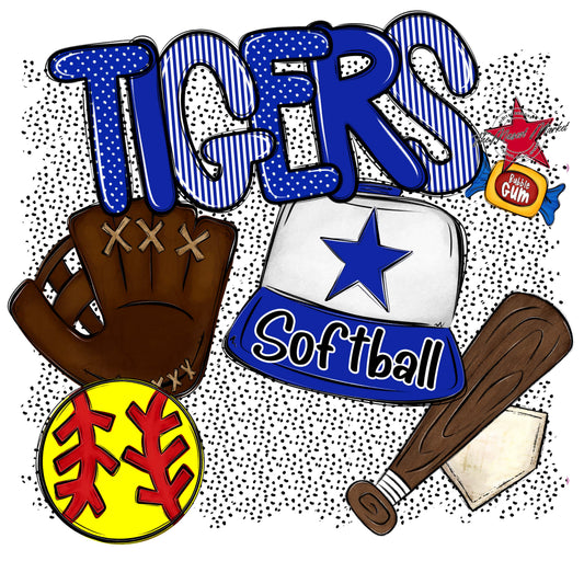 Tigers Softball Spirit-Royal Blue