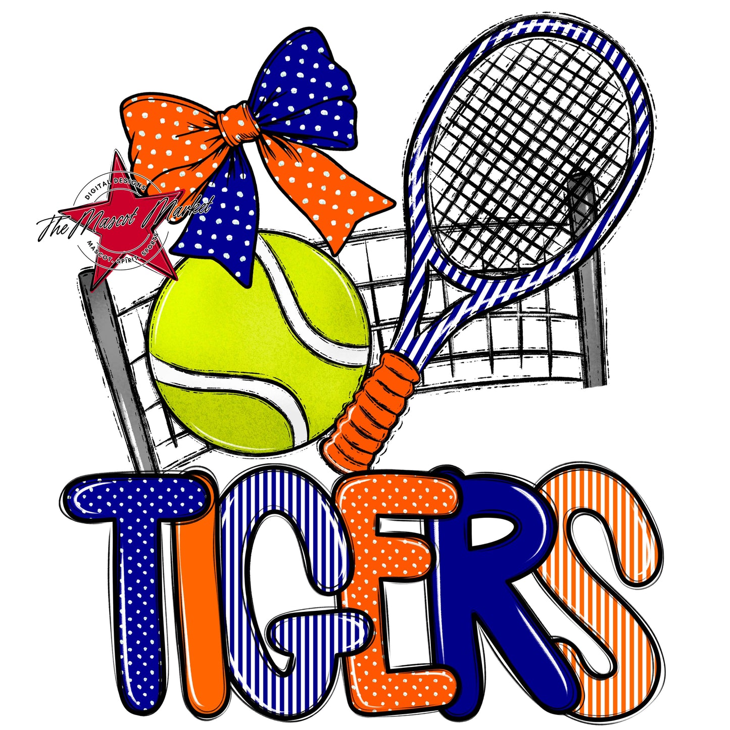 Tigers Tennis Spirit Design-Blue & Orange