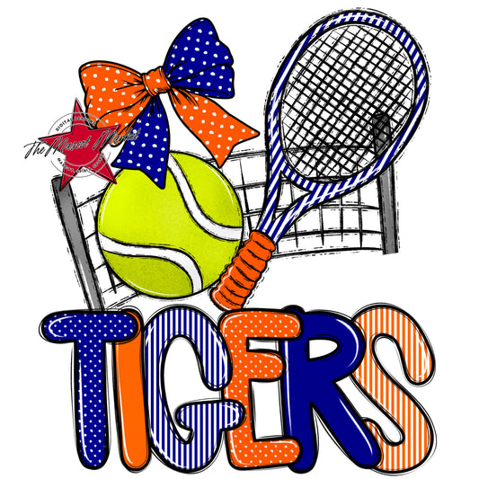 Tigers Tennis Spirit Design-Blue & Orange