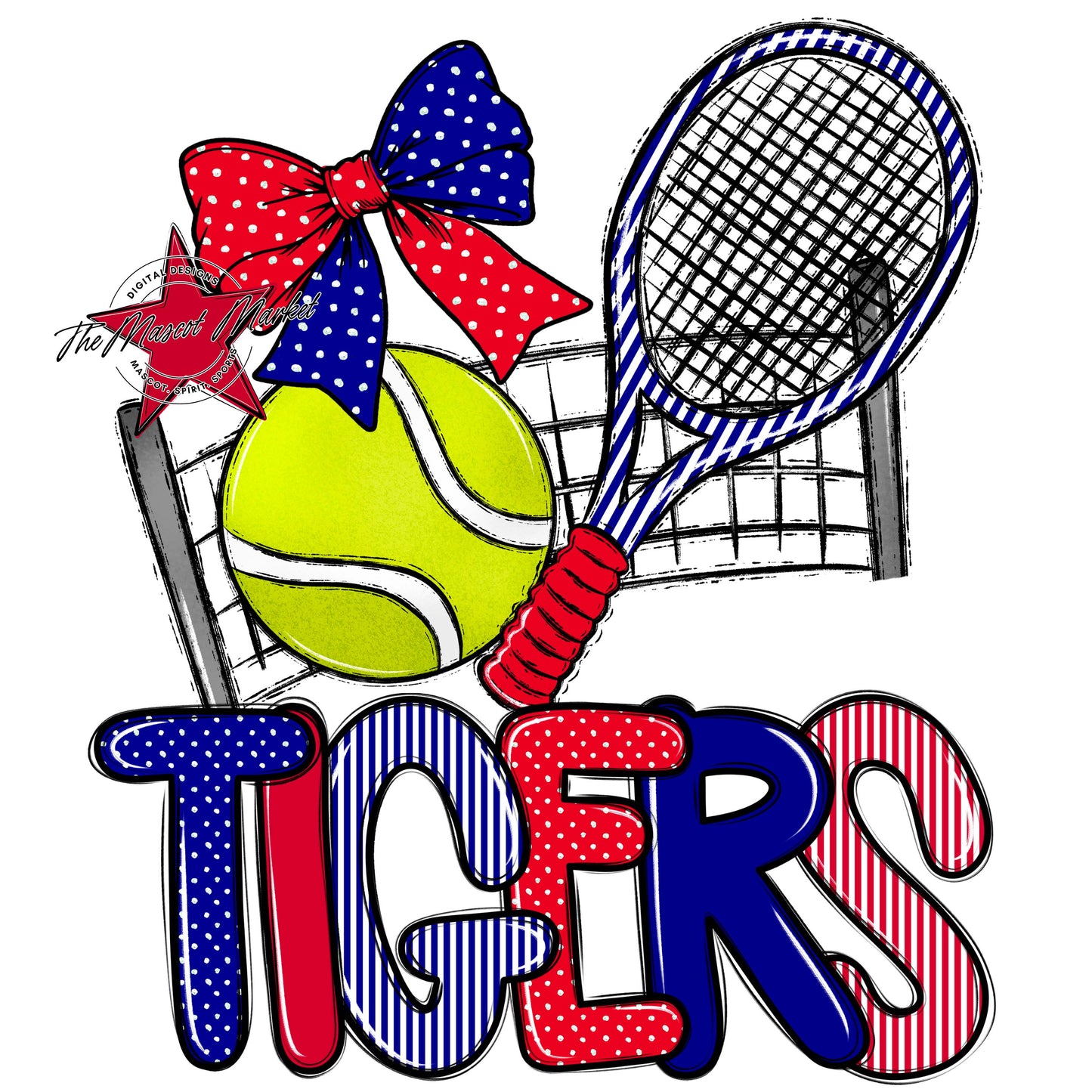 Tigers Tennis Spirit Design-Blue & Red