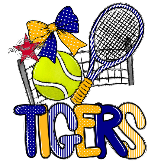 Tigers Tennis Spirit Design-Blue & Yellow