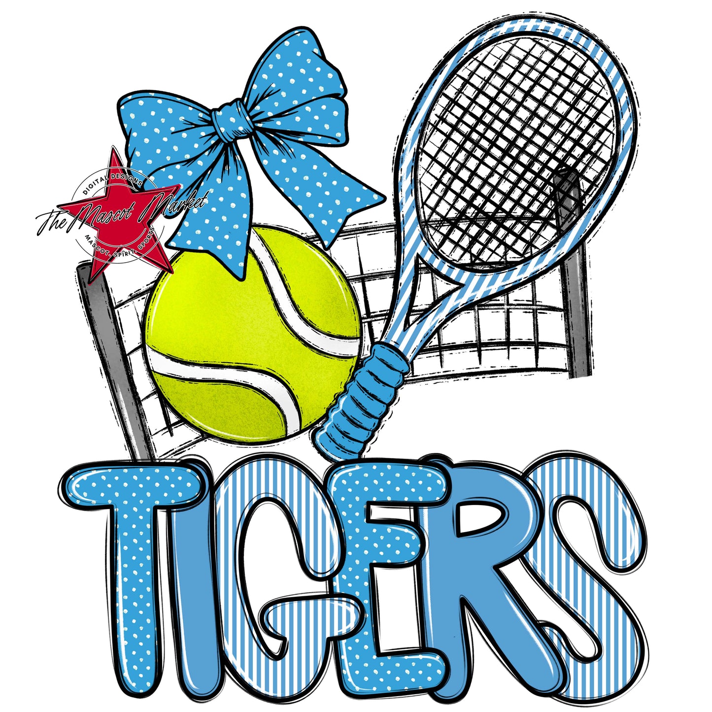 Tigers Tennis Spirit Design-Carolina Blue